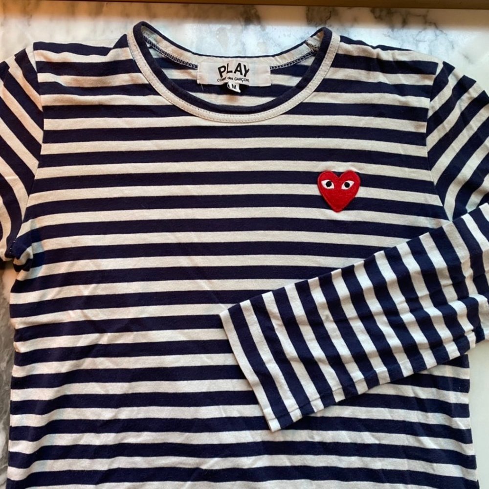 Comme des Garcons PLAY Striped Long Sleeve Tee